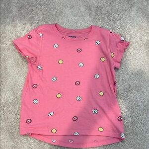 Old Navy Pink and Yellow Short Sleeve Tee with Polka Dots